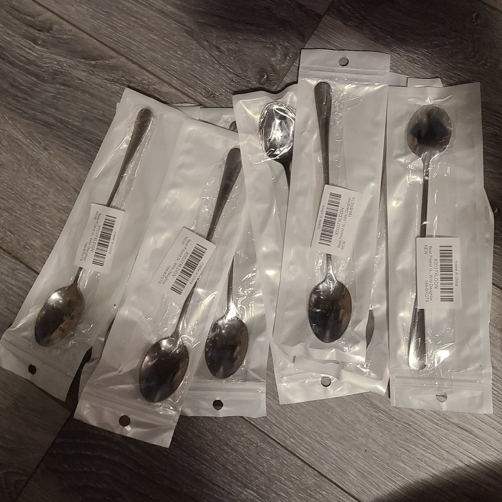 💰Make an offer, bundle and save💰  10 NWT  Engraved Extra long teaspoons